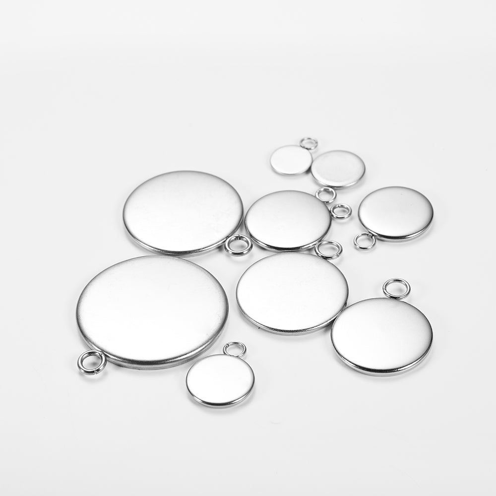 6-25mm Round Steel Pendant & Earring Base, 20pcs