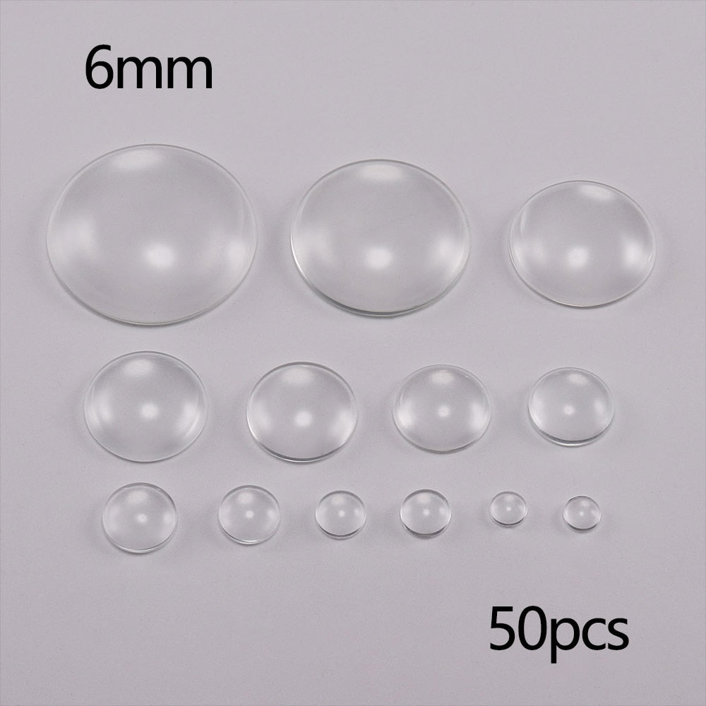 5-50Pcs Assorted Transparent Glass Cabochons