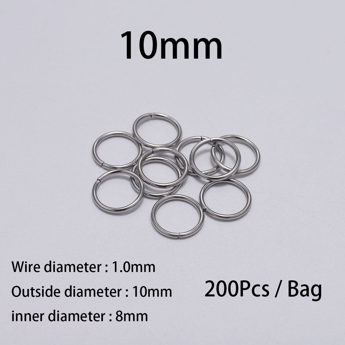4-10mm Steel Jump Ringsб 50-200pcs