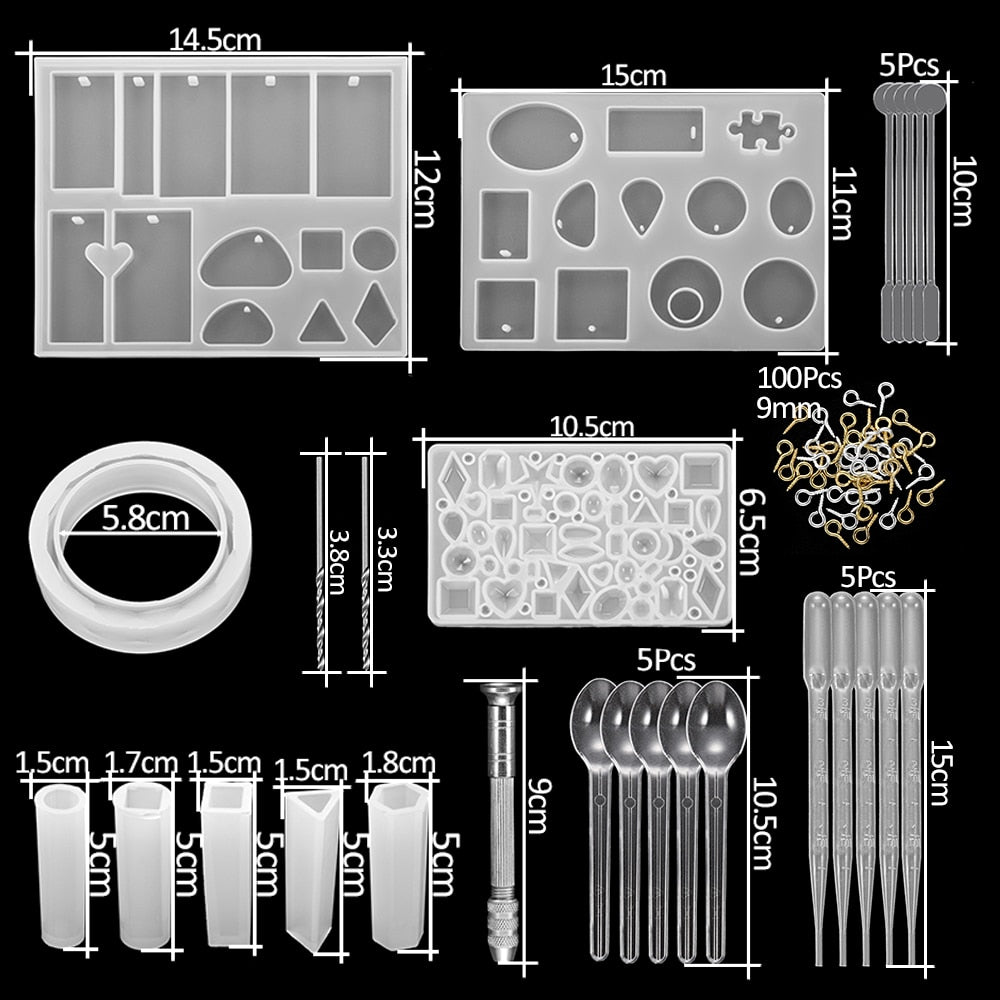 Epoxy Casting Molds Sets, 15-348Pcs