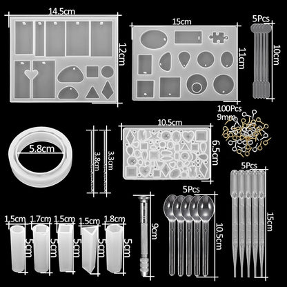 Epoxy Casting Molds Sets, 15-348Pcs