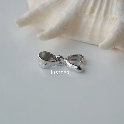 12mm solid 925 sterling silver bail pendant connector, pinch bail with ice-pick for necklace & pendant jewelry, 1 piece