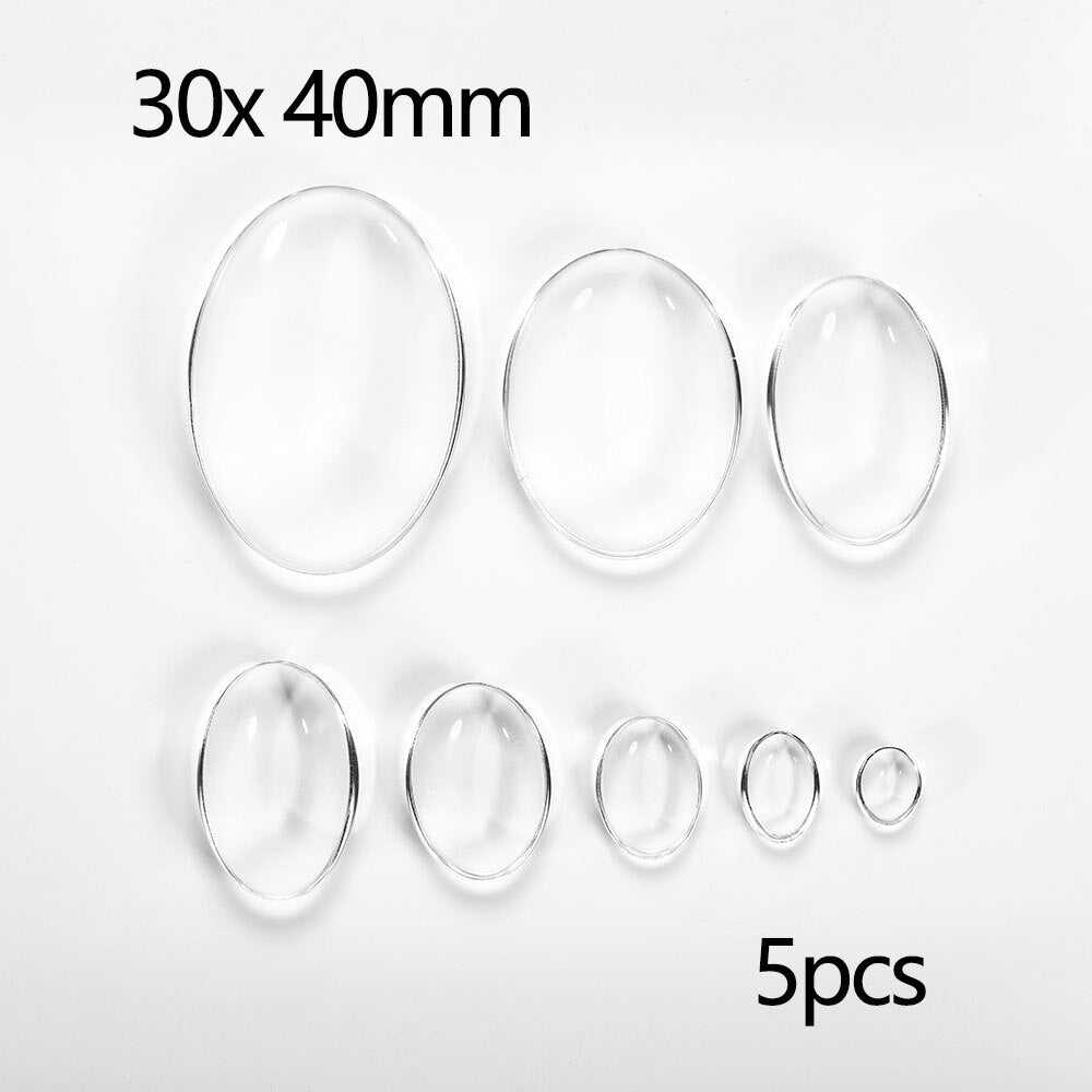 5-50Pcs Assorted Transparent Glass Cabochons