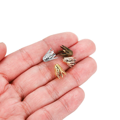 Capuchons de perles en forme de cône en filigrane doré, 8x10mm, 100 pièces