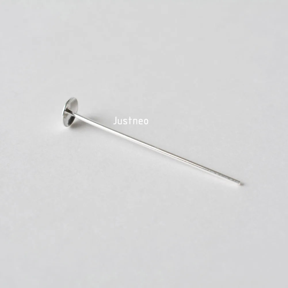 925 sterling silver bead cap head pins for Gemstone Jewelry Making Beads,T-pins Needles Pin Jewelry Findings