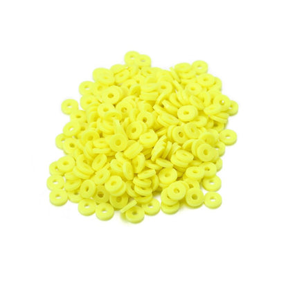 6 mm flache, runde Polymerharz-Tonperlen