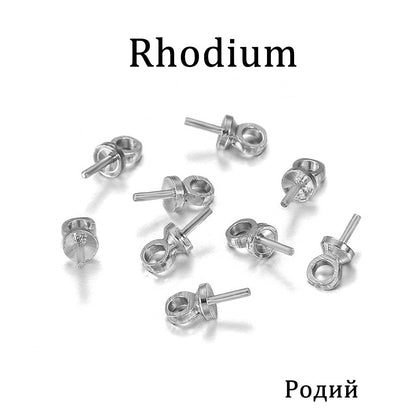Brass Half Hole Charms Eye Pins Beads End Caps, 50-100pcs