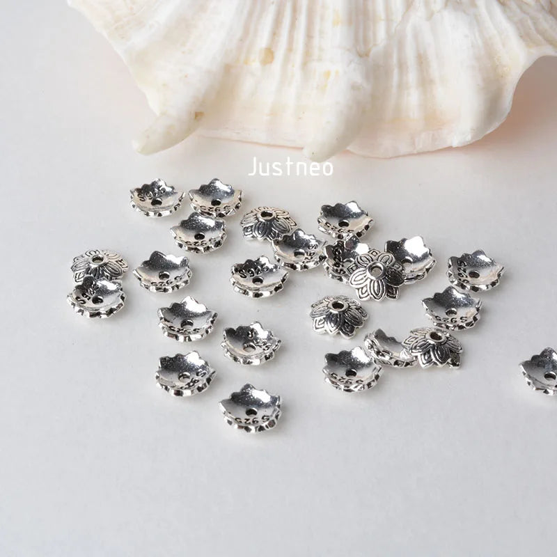 solid 925 sterling silver lotus bead cap,Thai Silver spacer bead caps,jewelry diy silver findings/components
