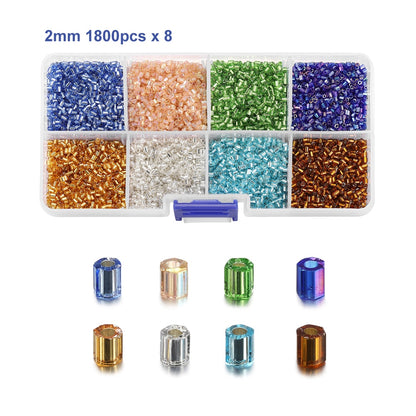 2 mm tschechisches Glas-Rocailles-Set