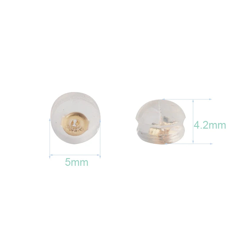 18k Gold Earnut with Silicon Wrapped, Solid AU750 18 karat Oro Earring Backs for Jewelry DIY Making Accessories