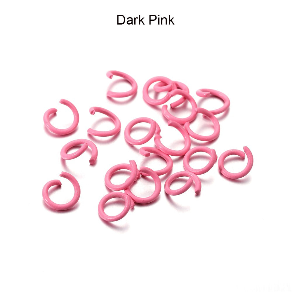 1.2x8mm Colorful Metal Jump Rings, 100pcs