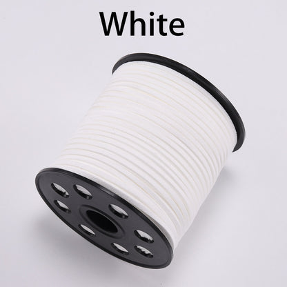 Cordon tressé plat en faux suède de 2,5 mm, cuir velours coréen, lot de 10 m