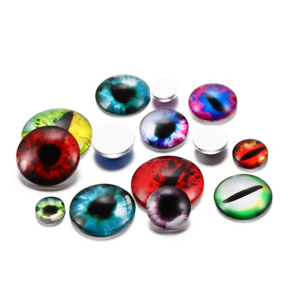 Cabochon en verre de couleurs mélangées, 20 pièces, 8-20mm, pour bricolage