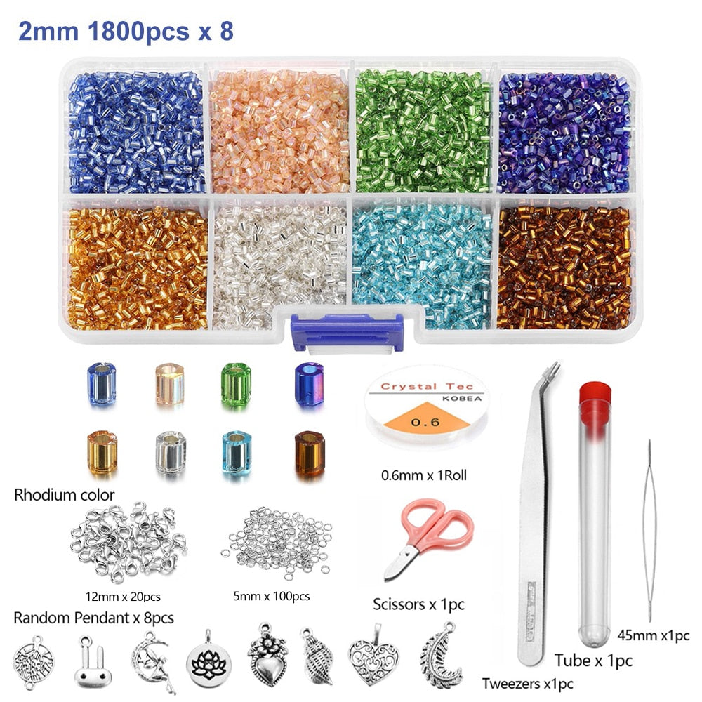 2 mm tschechisches Glas-Rocailles-Set