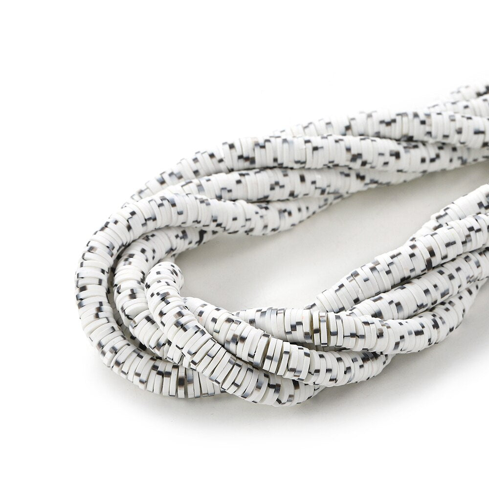 4-5mm Flat Round Polymer Clay Beads Mix