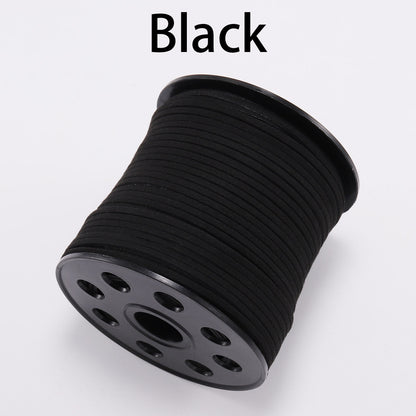 Cordon tressé plat en faux suède de 2,5 mm, cuir velours coréen, lot de 10 m