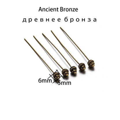 50mm Gold Flower Head Pins, 20pcs
