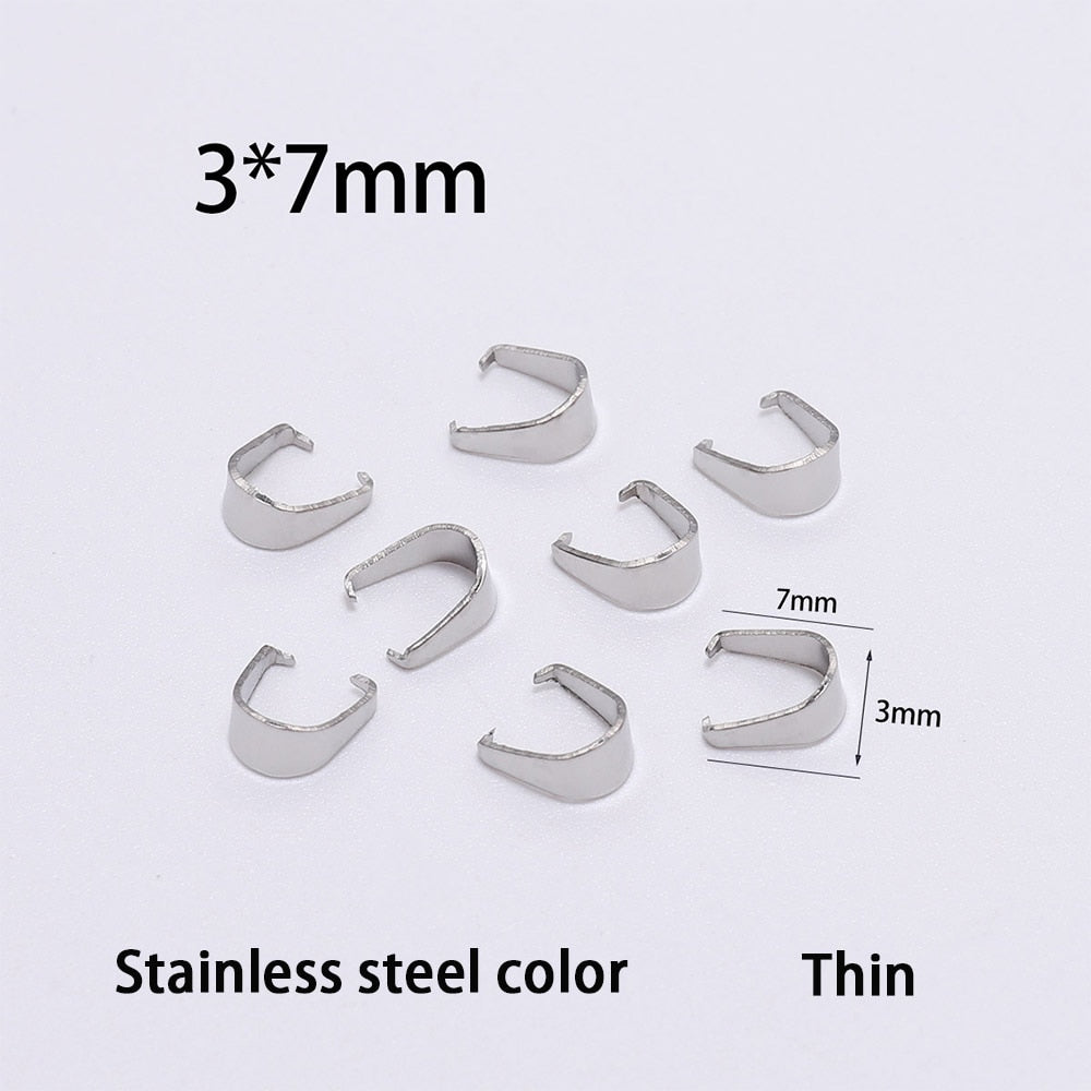 Stainless Steel Pendant Pinch Bail, 50-100pcs