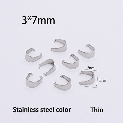 Stainless Steel Pendant Pinch Bail, 50-100pcs