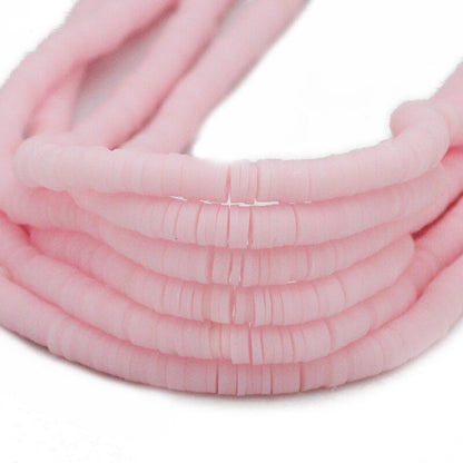 45 Colors 16" 6mm Flat Round Polymer Clay Beads