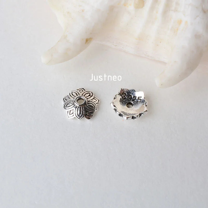 solid 925 sterling silver lotus bead cap,Thai Silver spacer bead caps,jewelry diy silver findings/components