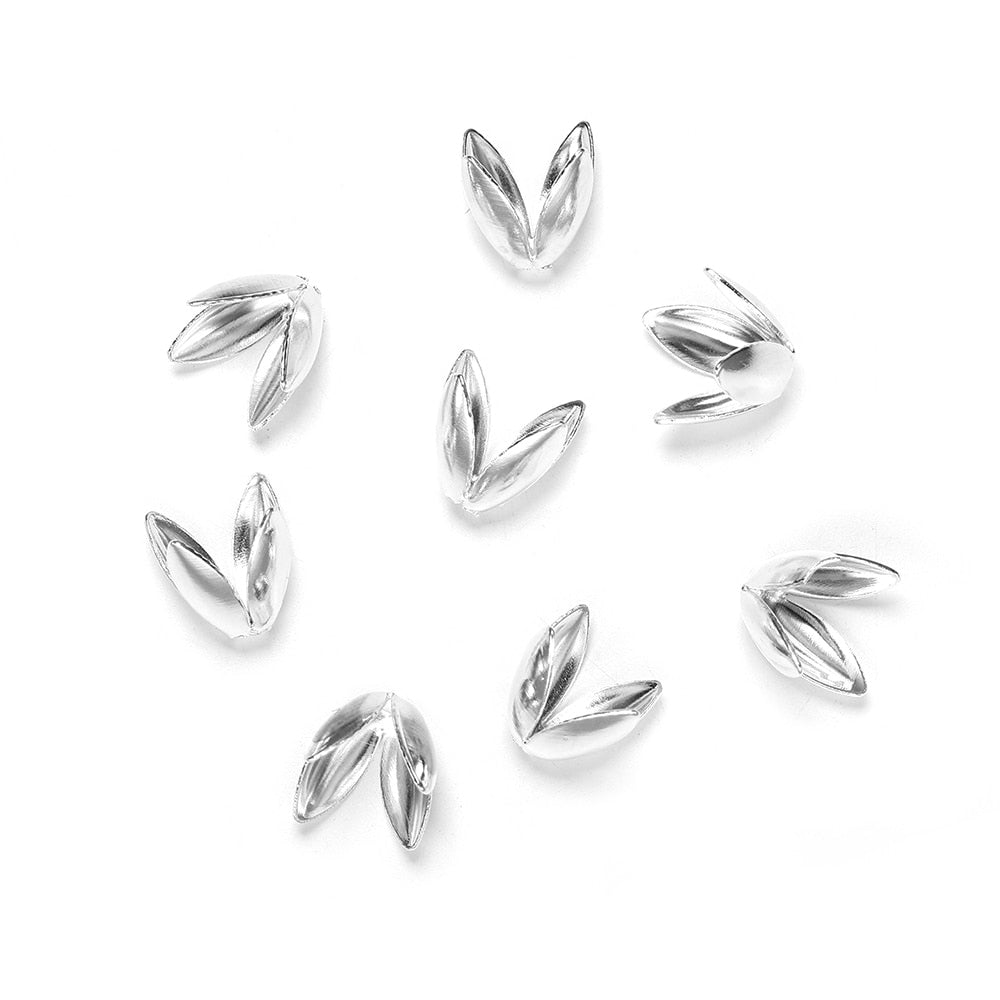 Vergoldete Blumenperlenkappen, 100 Stück