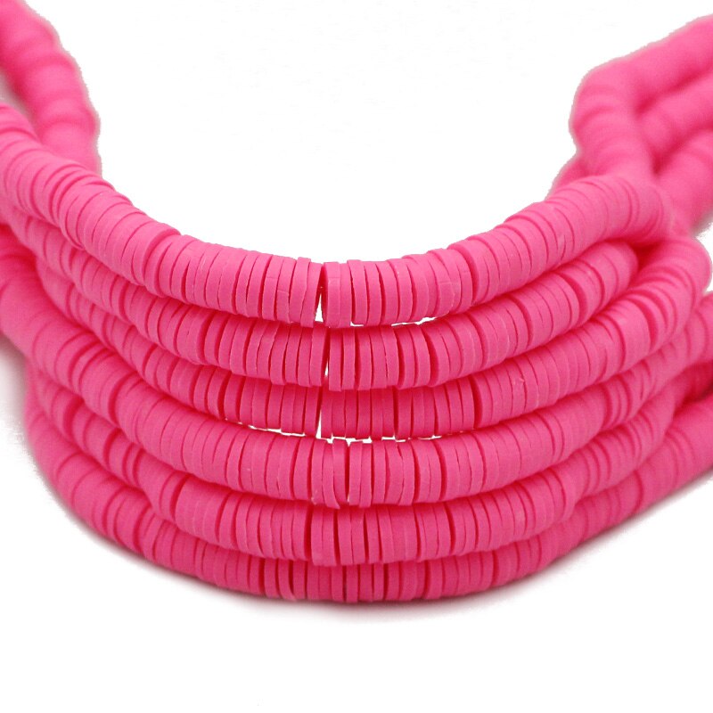 45 Colors 16" 6mm Flat Round Polymer Clay Beads