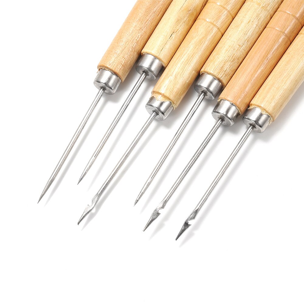 Poinçon de couture en bois, 2 pièces, pour la fabrication du cuir et des bijoux