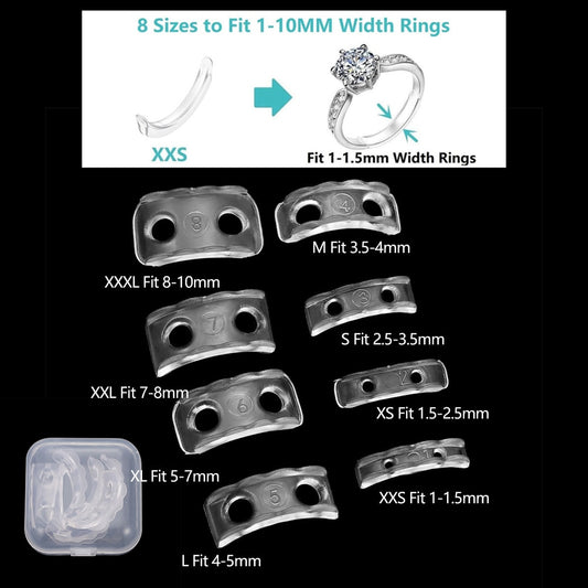 Transparentes Ringgrößen-Einstellset
