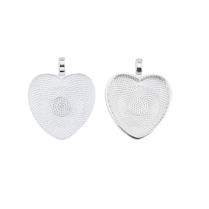10pcs 25mm Heart-Shaped Cabochon Pendant Base