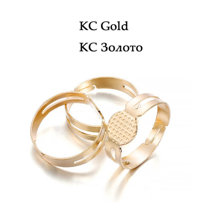 40pcs 7, 8mm Gold Plated Adjustable Rings