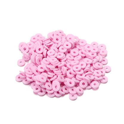 6 mm flache, runde Polymerharz-Tonperlen