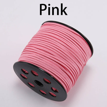 Cordon tressé plat en faux suède de 2,5 mm, cuir velours coréen, lot de 10 m
