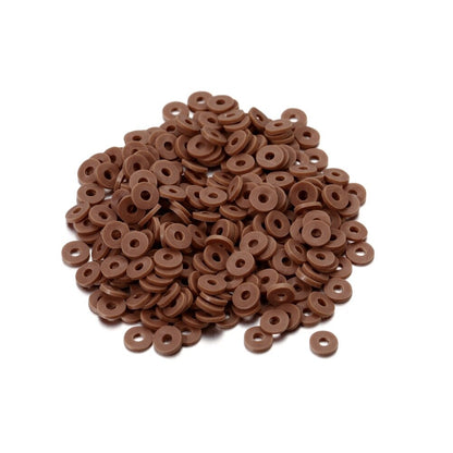 6 mm flache, runde Polymerharz-Tonperlen