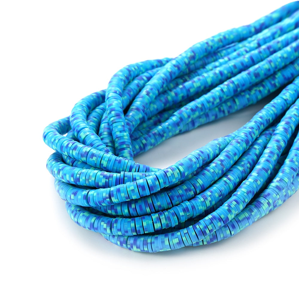 4-5mm Flat Round Polymer Clay Beads Mix