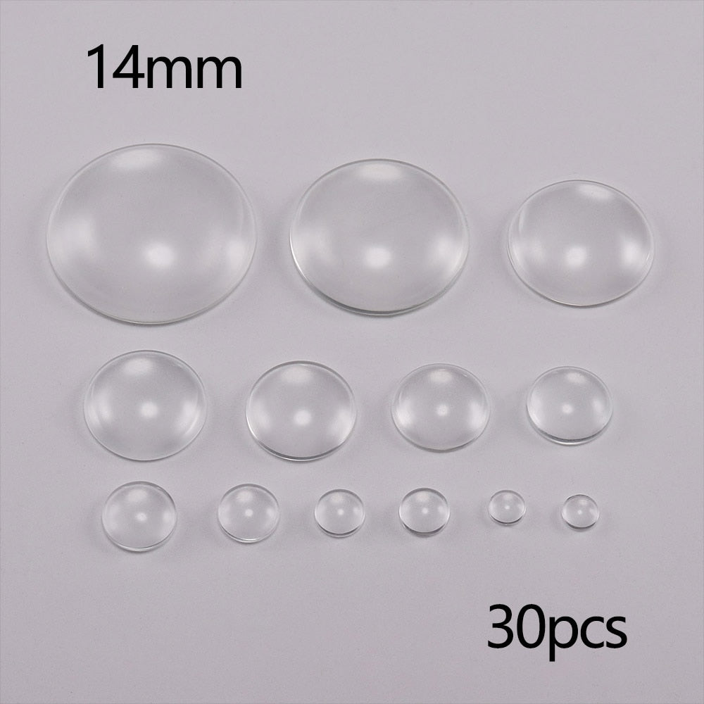 5-50Pcs Assorted Transparent Glass Cabochons