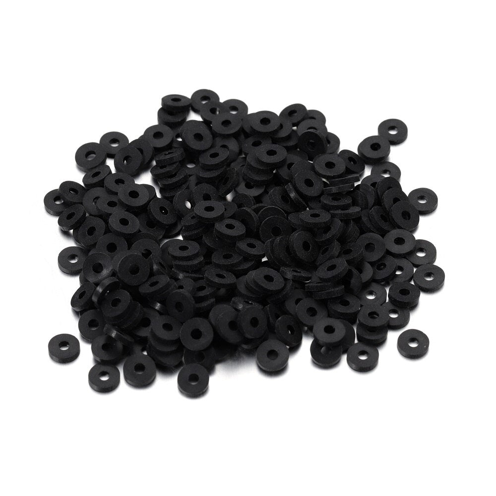 6 mm flache, runde Polymerharz-Tonperlen