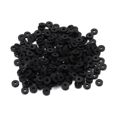 6 mm flache, runde Polymerharz-Tonperlen