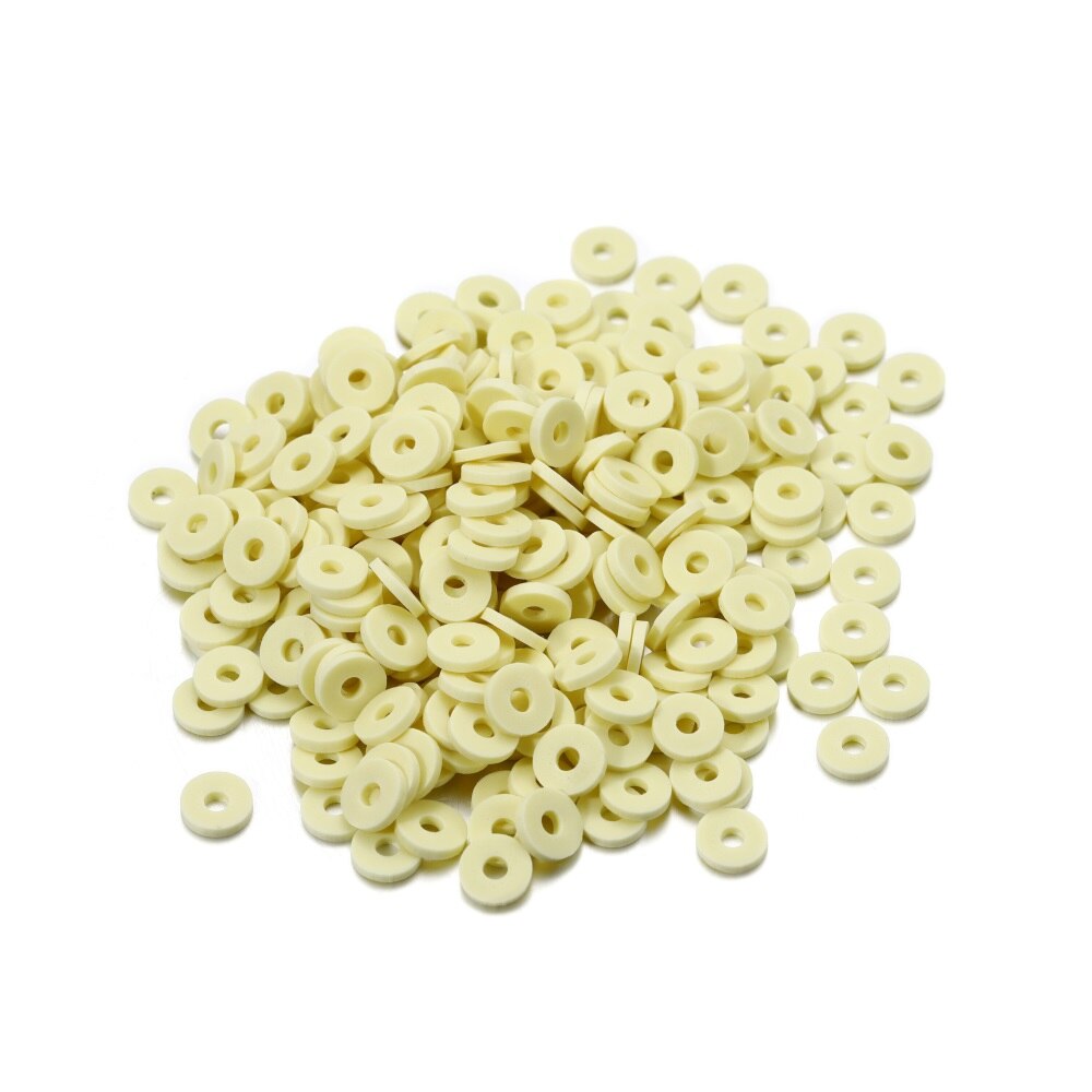 6 mm flache, runde Polymerharz-Tonperlen