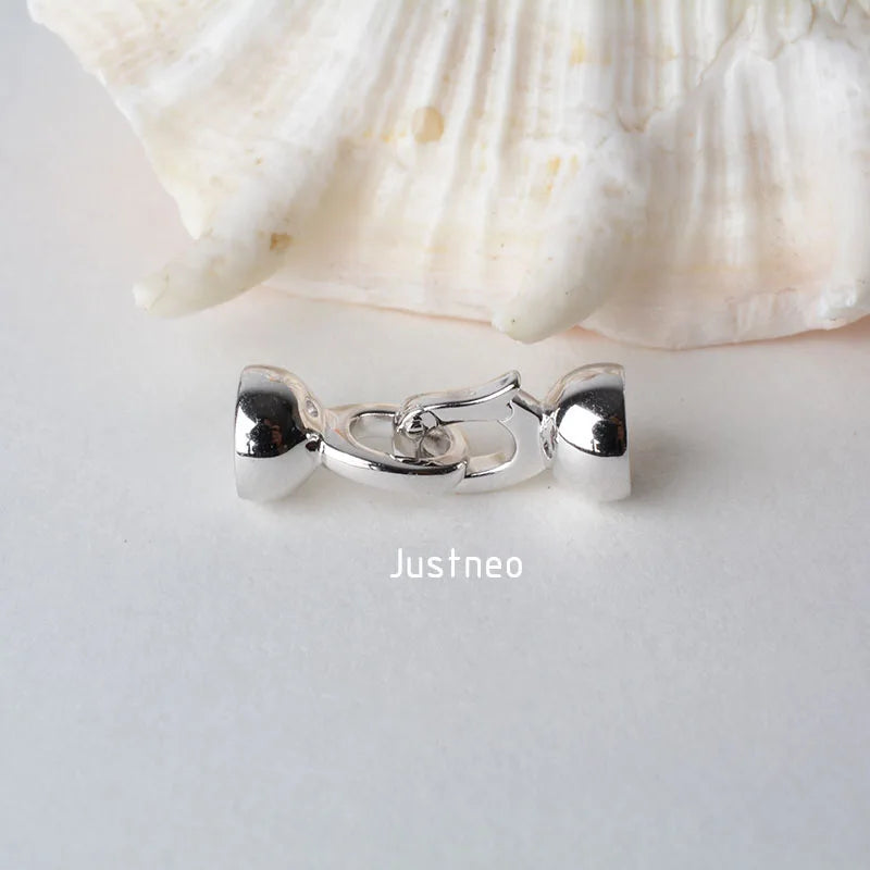 Solid 925 Sterling Silver Necklace Clasp for Necklace / Bracelet Jewelry diy Components