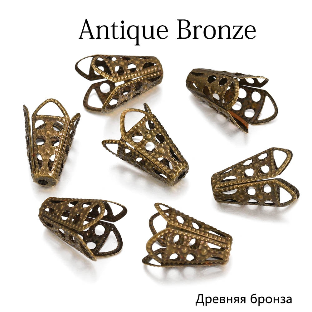 Weinbecher-Trompetenperlen-Verbindungskappen, 50 Stück