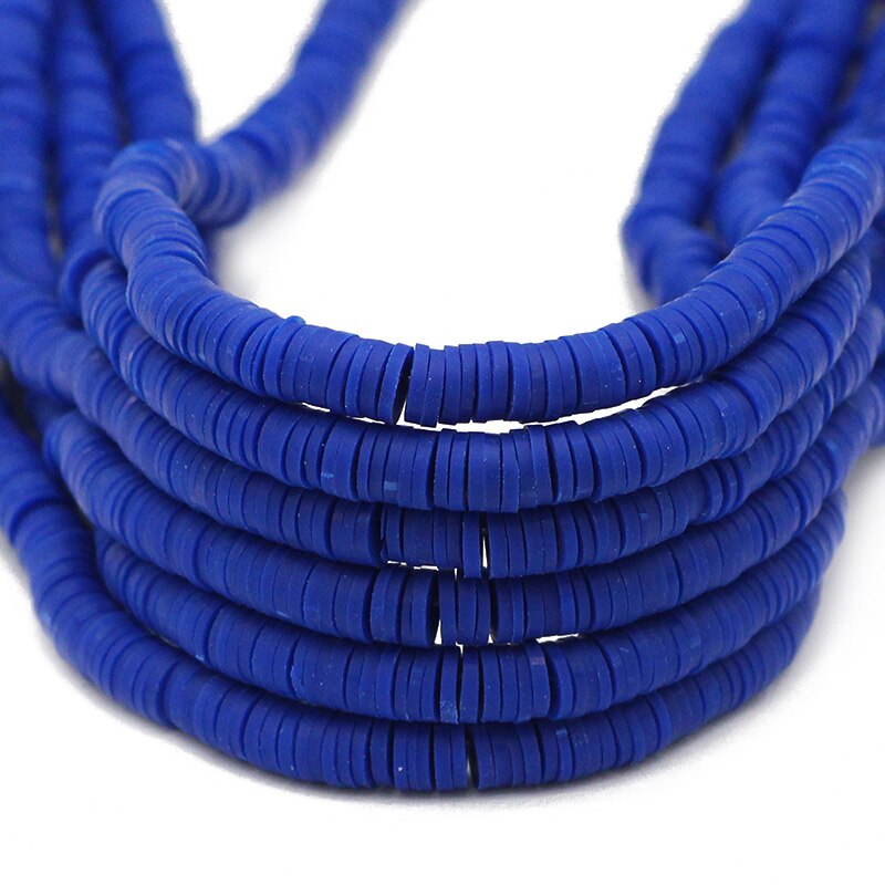 45 Colors 16" 6mm Flat Round Polymer Clay Beads