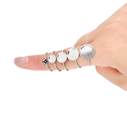 10pcs 4-10mm Stainless Steel Ring Settings
