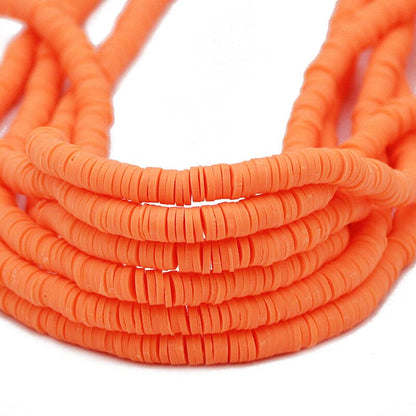 45 Colors 16" 6mm Flat Round Polymer Clay Beads