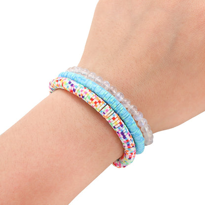 4-5mm Flat Round Polymer Clay Beads Mix