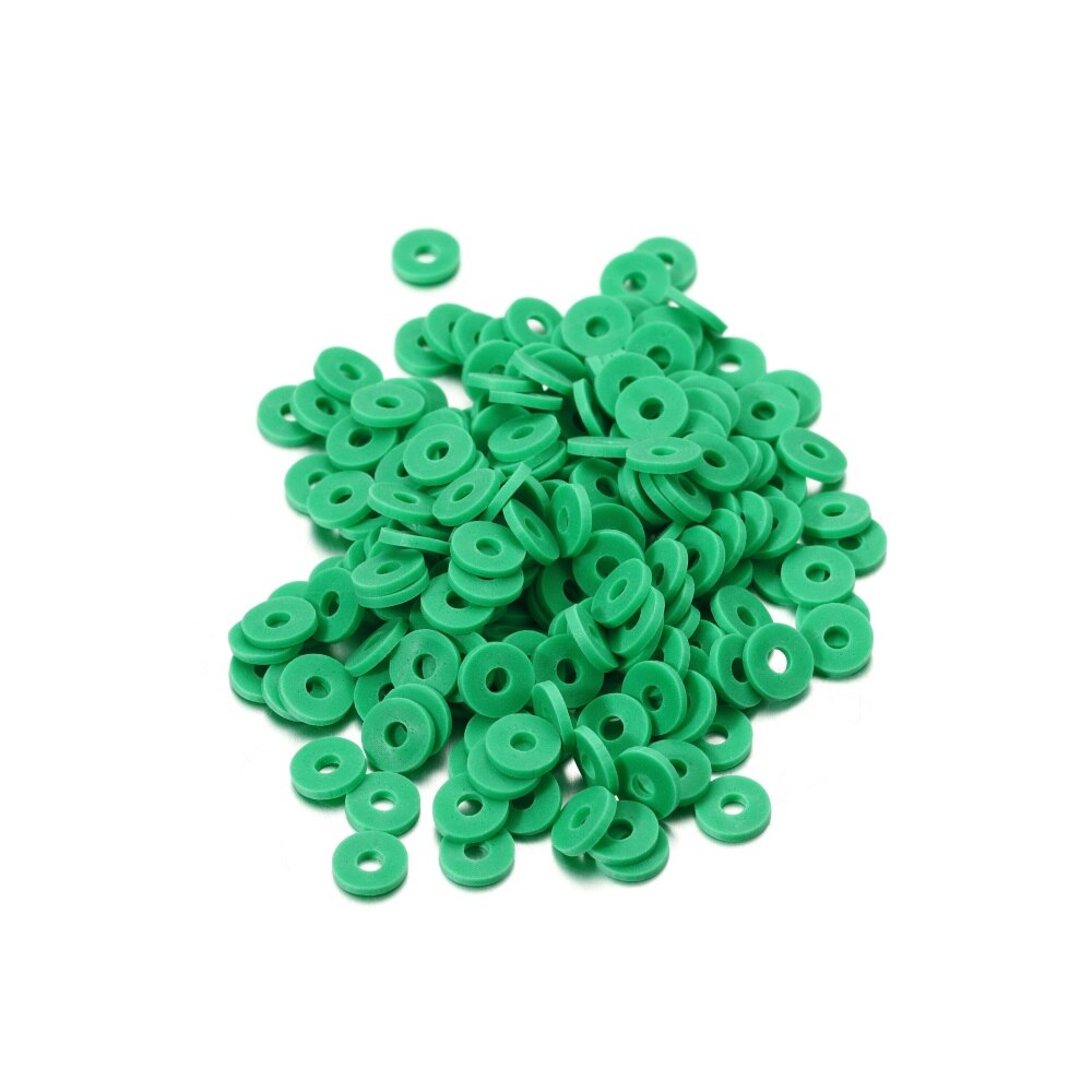 6 mm flache, runde Polymerharz-Tonperlen