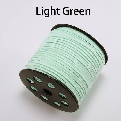 Cordon tressé plat en faux suède de 2,5 mm, cuir velours coréen, lot de 10 m