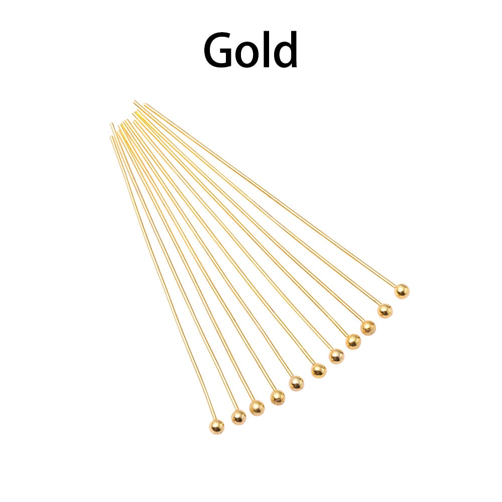 16-50mm Gold Metal Ball Head Pins, 50-200pcs
