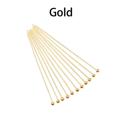 16-50mm Gold Metal Ball Head Pins, 50-200pcs