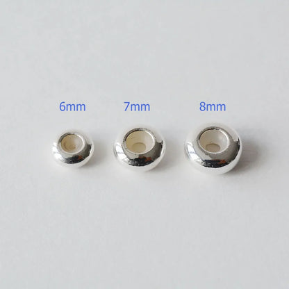 Solid 925 Sterling Silver Rubber Stopper Beads, Stopper Clip Beads Charms with Rubber inside fit Bracelets necklaces For Jewelry